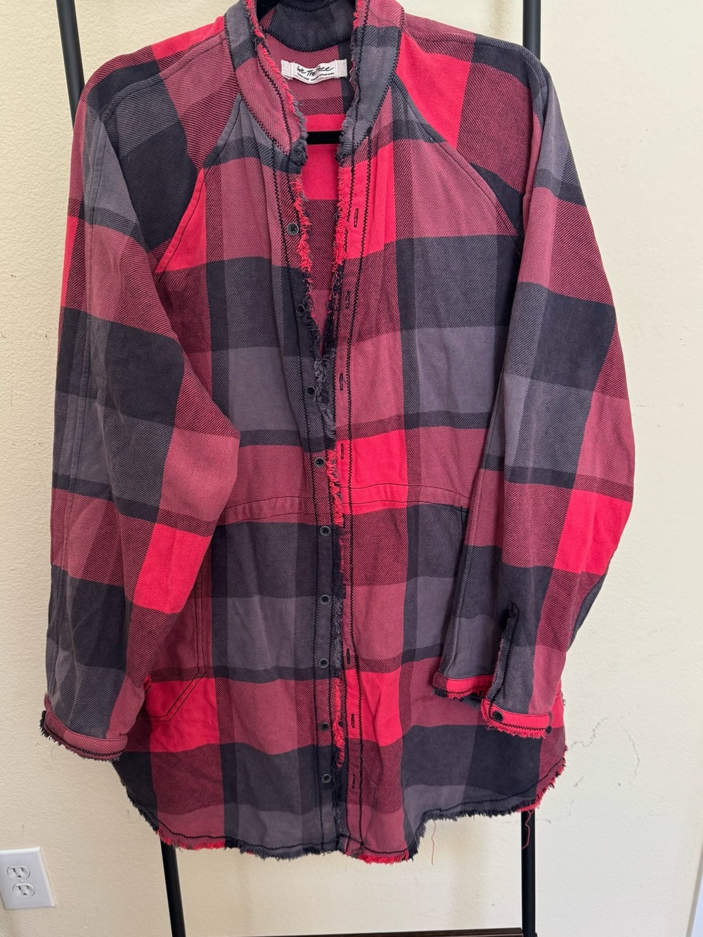 Free People Plaid Button-Front Shirt